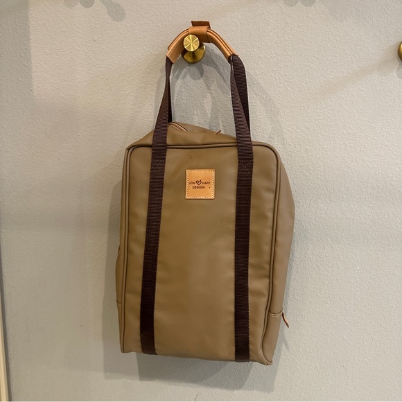 Jon Hart | Khaki Insulated Tote w/ Sherpa Bottle Sleeves champagne tote wine bag - Picture 3 of 12